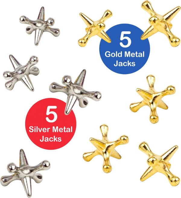 Metal Jacks and Rubber Ball Set