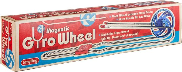 Schylling Magnetic Gyro Wheel - Retro Spinning Toy - Balancing and Mesmerizing Sensory Gadget for Kids and Adults - Ages 3 and Up - One Piece